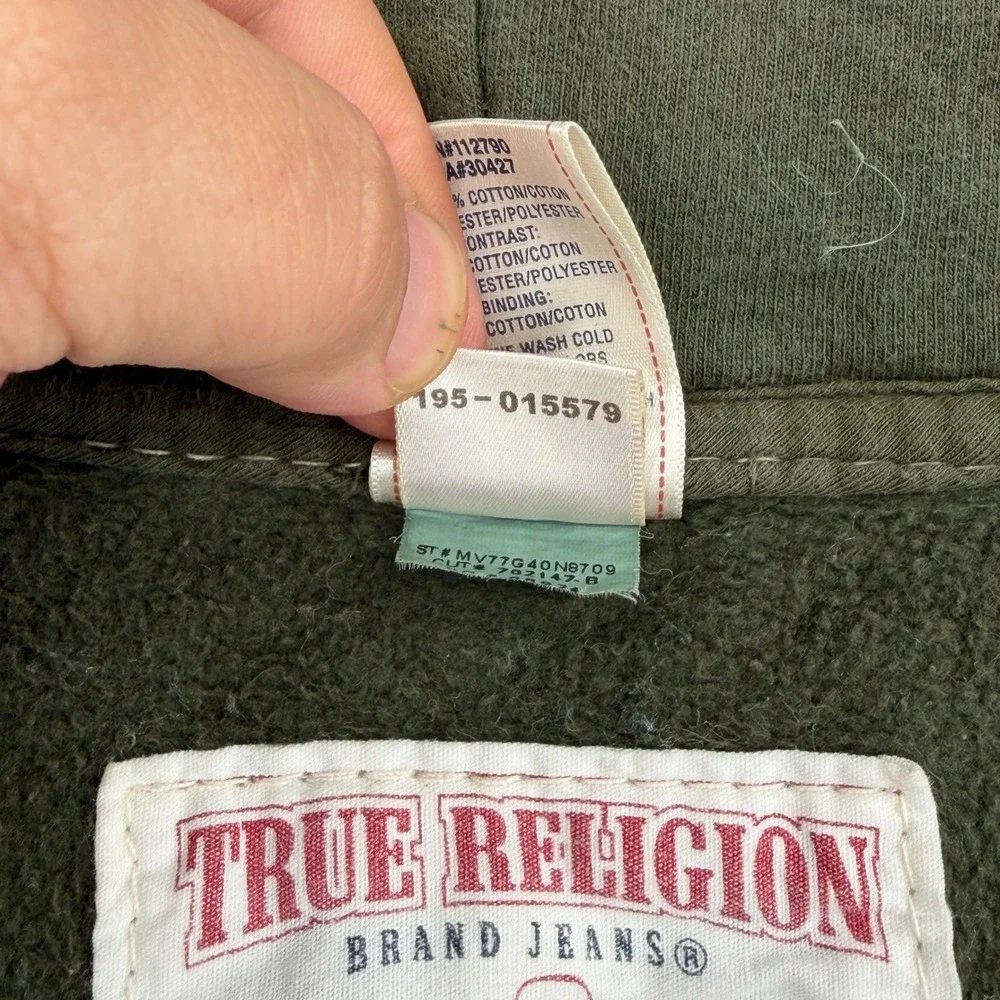 True Religion Sweatshirt Mens Size XL Big T Stitch Archive 90s Y2K Streetwear